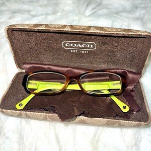 Coach Lime Green Tortoise Reading Glasses